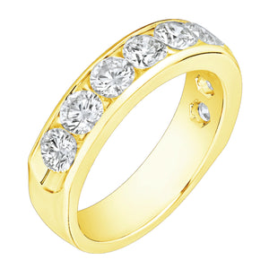 14K Yellow Gold Channel Set Diamond Wedding Band