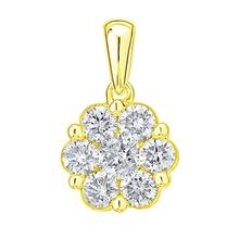 Load image into Gallery viewer, 10K Yellow Gold Diamond Cluster Pendant
