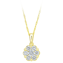 Load image into Gallery viewer, 10K Yellow Gold Diamond Cluster Pendant
