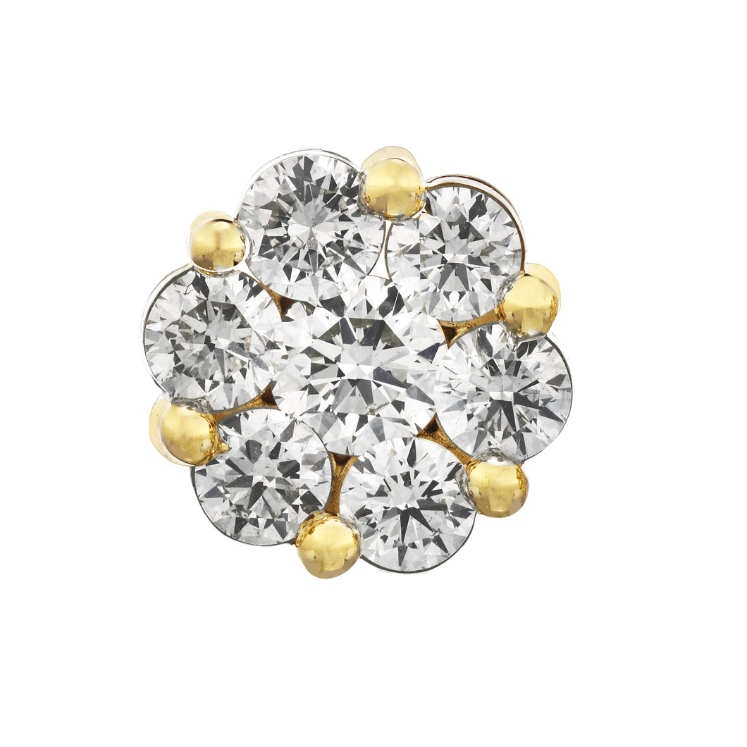 10K Yellow Gold Diamond Cluster Earrings