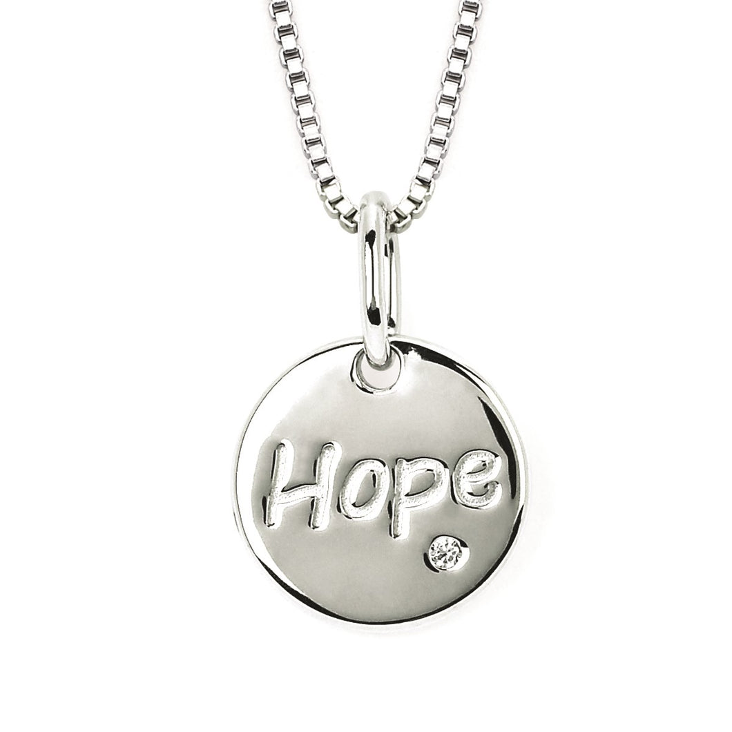 Sterling Silver Diamond Hope Pendant