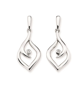 Sterling Silver Diamond Drop Earrings