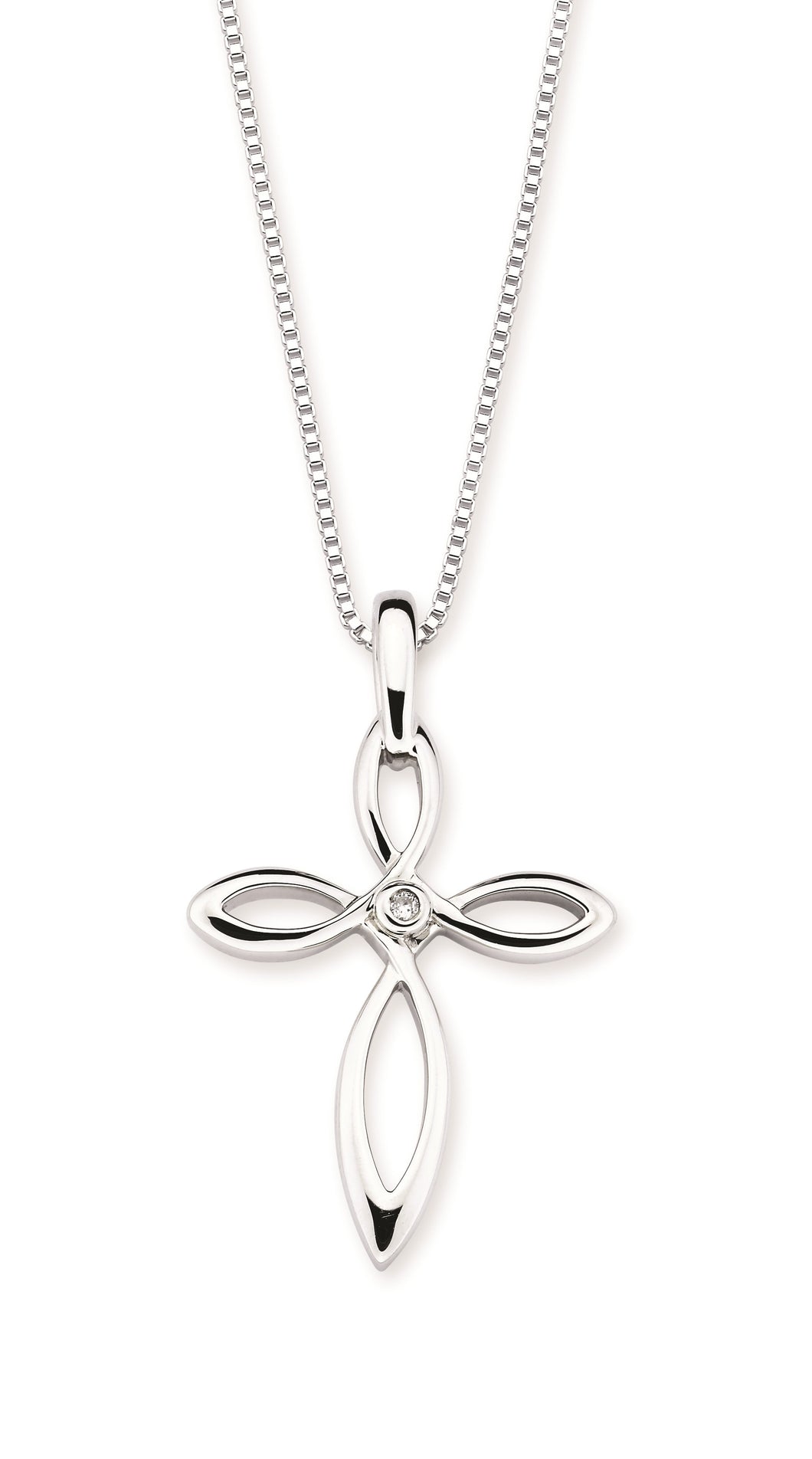 Sterling Silver Diamond Cross Pendant