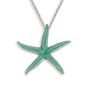 Turquoise Starfish Stearling Silver Pendant