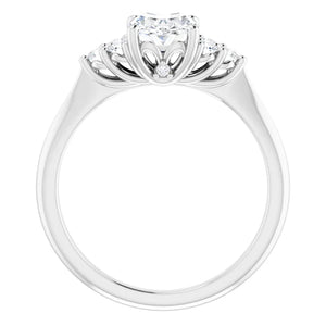 14K Gold Oval-Center Diamond Engagement Ring