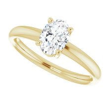 Load image into Gallery viewer, 14K Gold Oval Solitaire Diamond Engagement Ring
